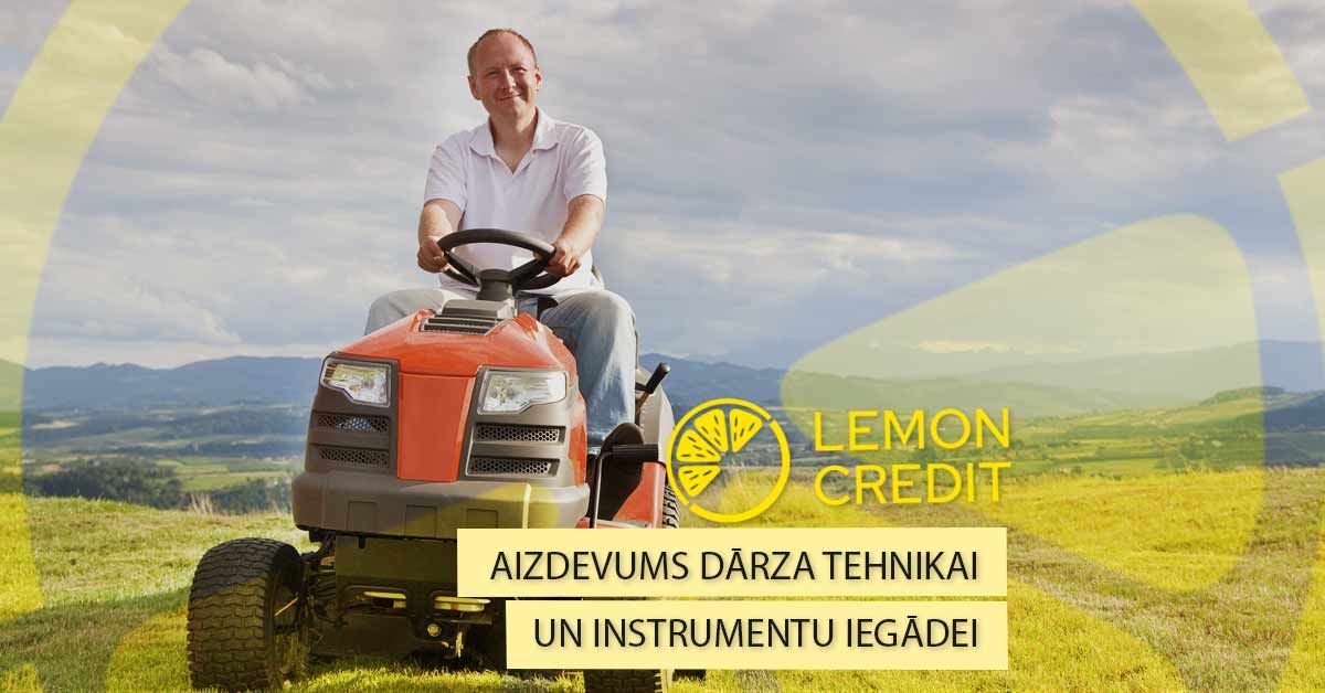 bilde aizdevums dārza tehnikai un instrumentu iegādei